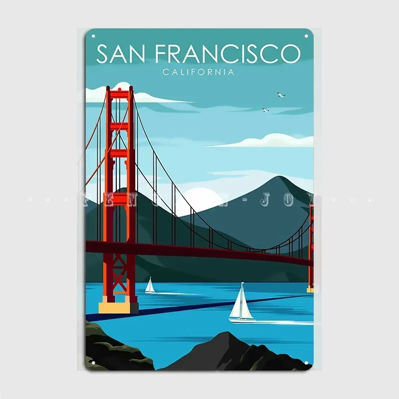 San Francisco Metal Sign Pub Club Bar Design Garage Decoration Tin Sign Poster