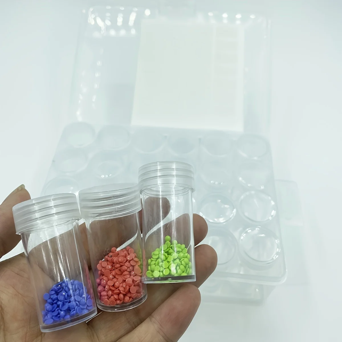 1pc Diamond Painting Storage Containers, 24 Bottles Rhinestone Diamond Painting Moasic Accessories Shockproof Jars