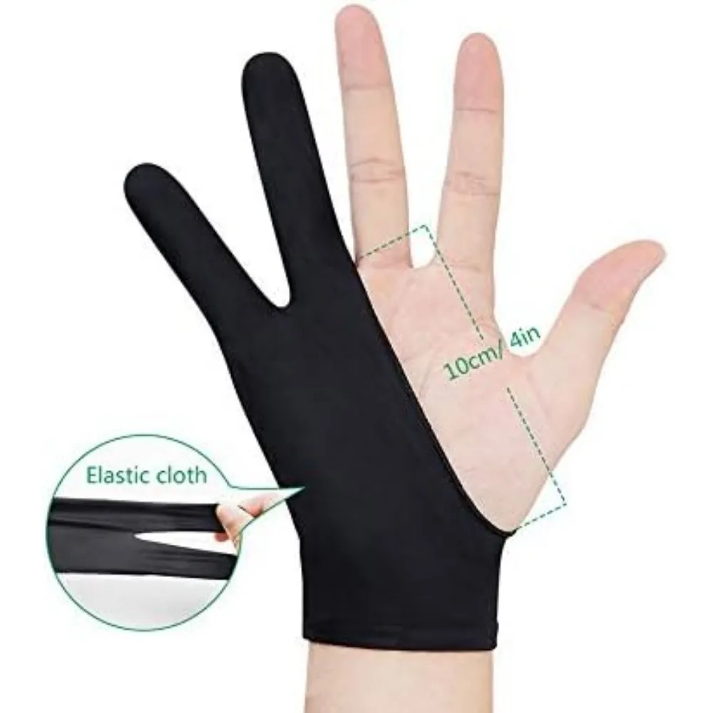 قفاز رسم Parblo PR-01 مكون من قطعتين - قفاز فنان بتصميم إصبعين لليد اليمنى واليسرى #4