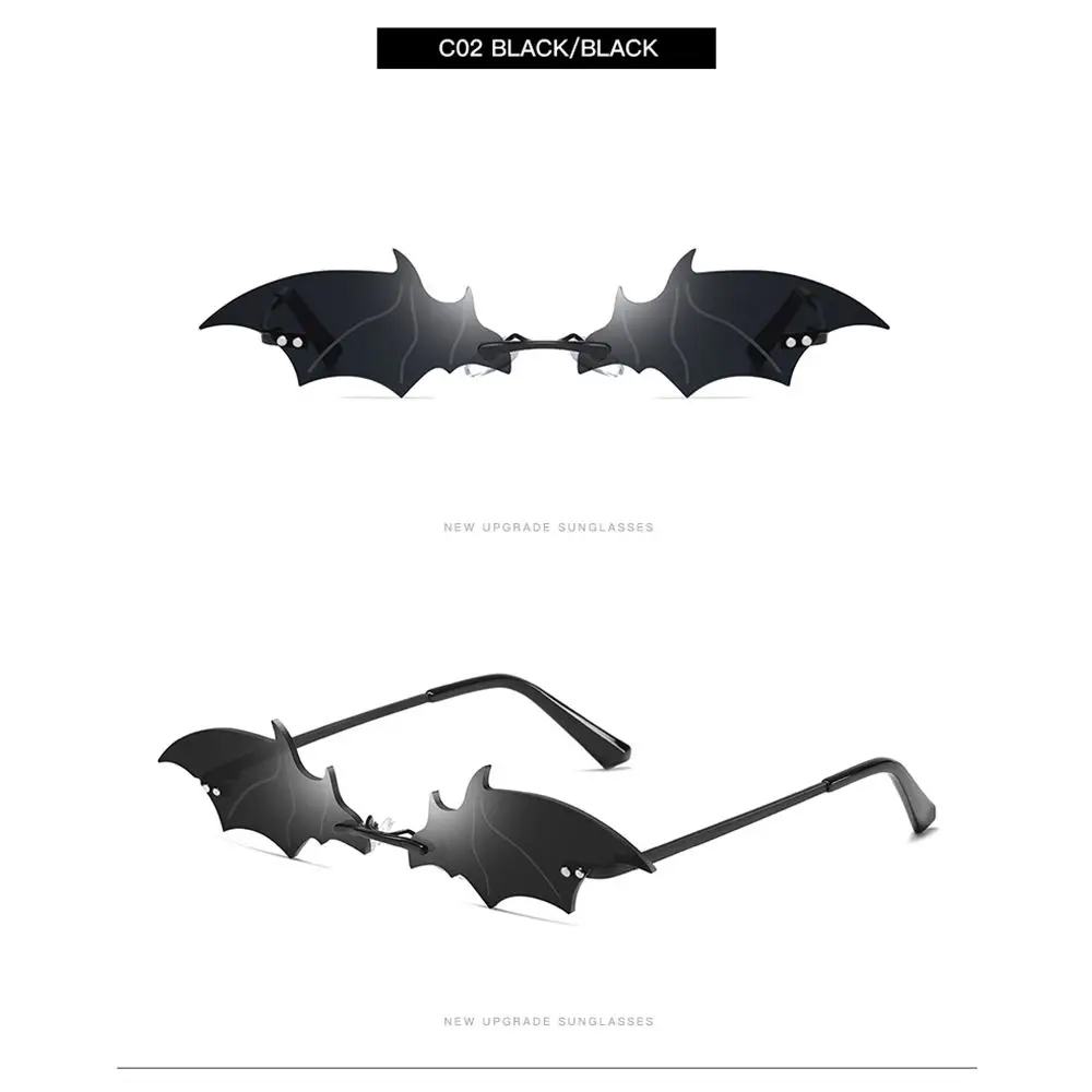 

Fashion Rimless Trending True Film Lens Women Sunglasses Bat Shape Sun Glasses Ladies Eyewear