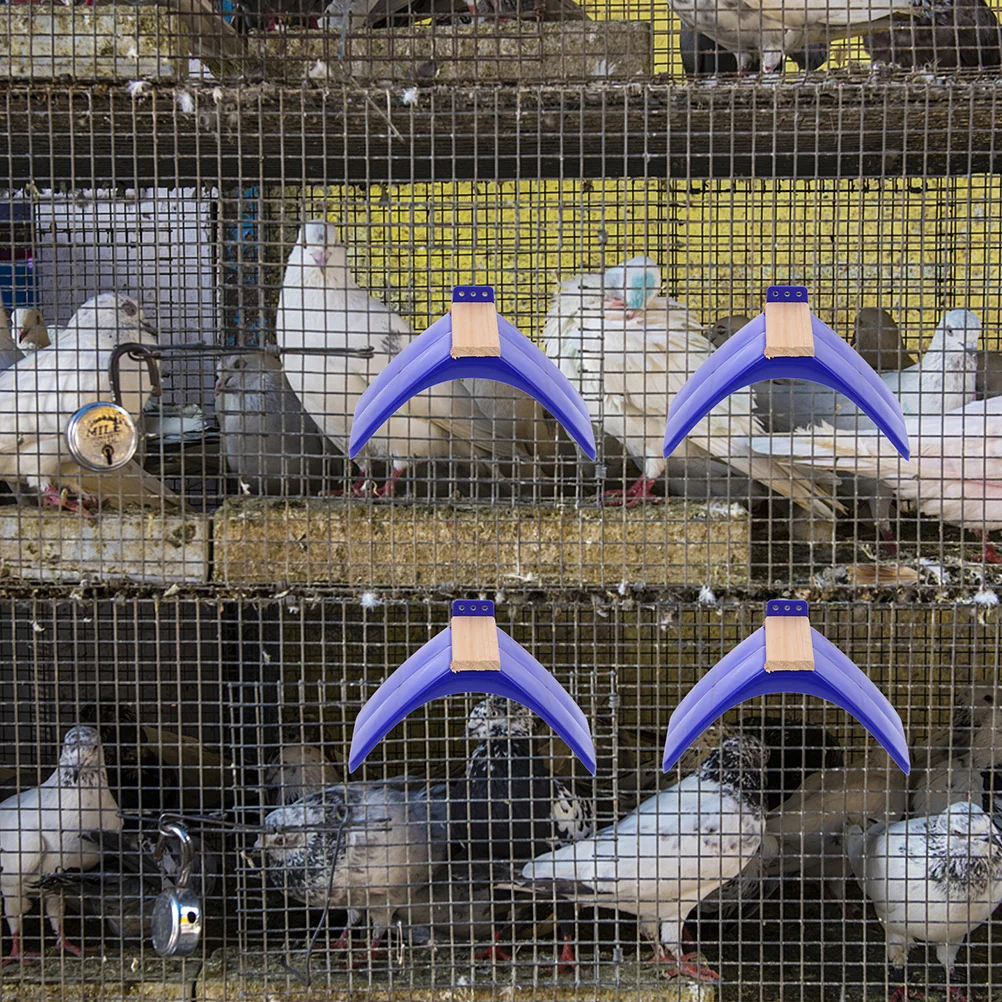 6 Pcs Bird Cage Toys Hamster Pigeon Solid Wood Plastic Perch Stand Basket Supplies Rest Frame Blue Perches for Pigeons