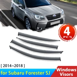 Subaru Forester SJ 4 IV için cam 2014 ~ 2018 aksesuarları deflektörlü yağmur kaş muhafızları güneş VisorCar yan pencere Visors