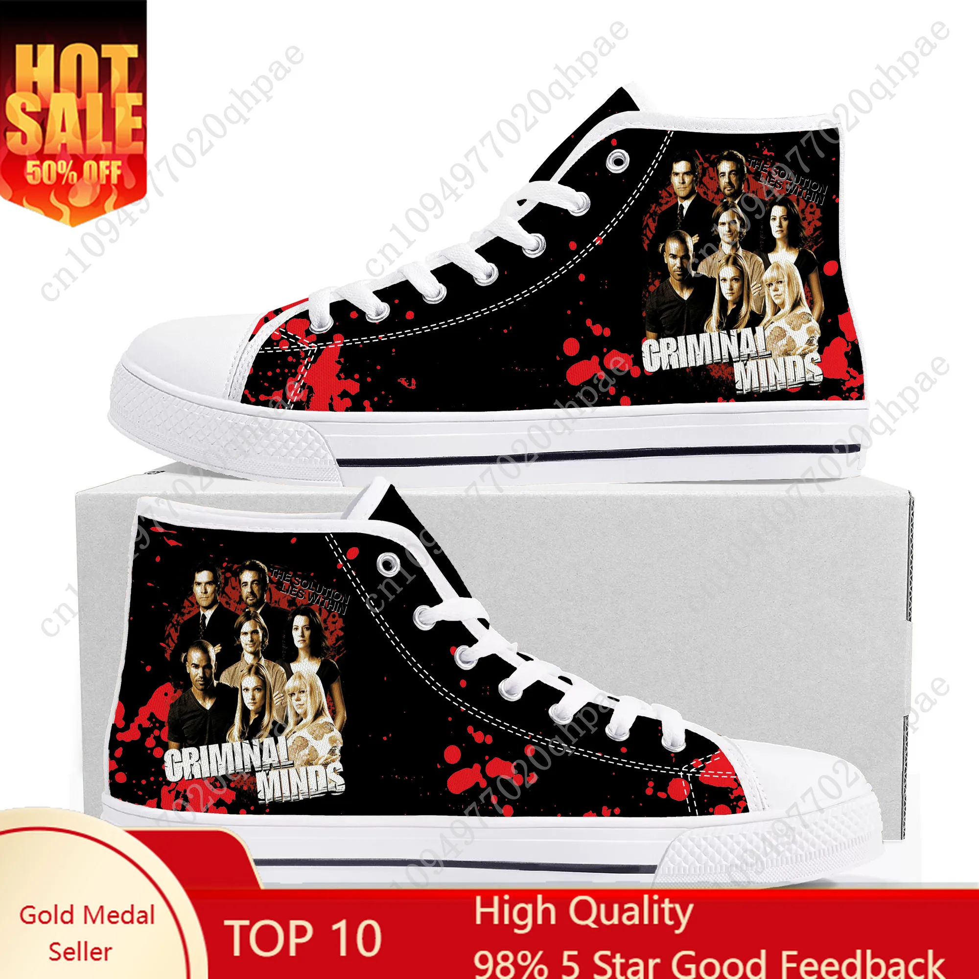 

Criminal Minds High Top Sneakers Mens Womens Teenager High Quality Canvas Sneaker 3D Print Casual Couple Shoes Personalized Shoe