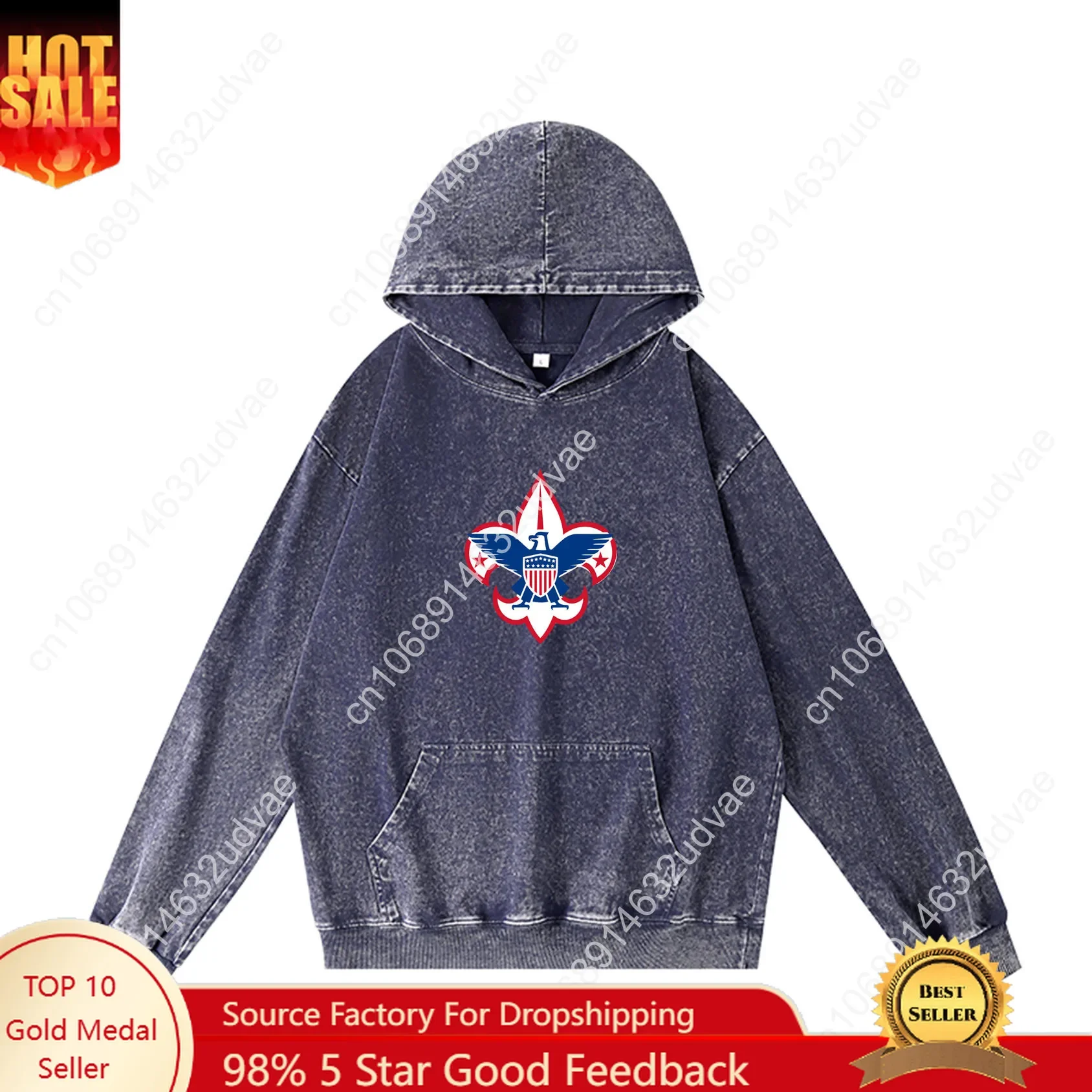 

Scouts of America Hoodies Retro Hooded Sweatshirt Man Woman Teenager Vintage Pullover Sweat Shirt with Pocket Customized Tops