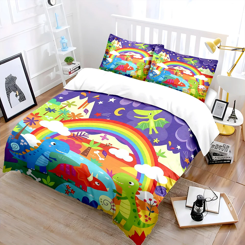 ชุดผ้าคลุมเตียงลายการ์ตูนไดโนเ - Duvet Cover Sets With Zipper บทวิจารณ์และราคา