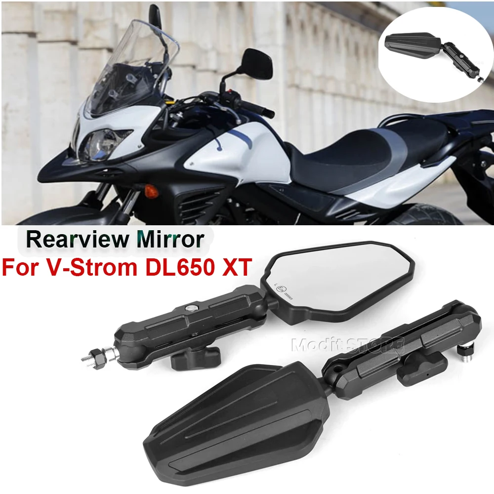 For Suzuki V-Strom DL650 Vstrom 650 XT Folding Adventure Rear Mirror Motorcycle Rear view Mirror Side Mirrors Rearview Mirrors