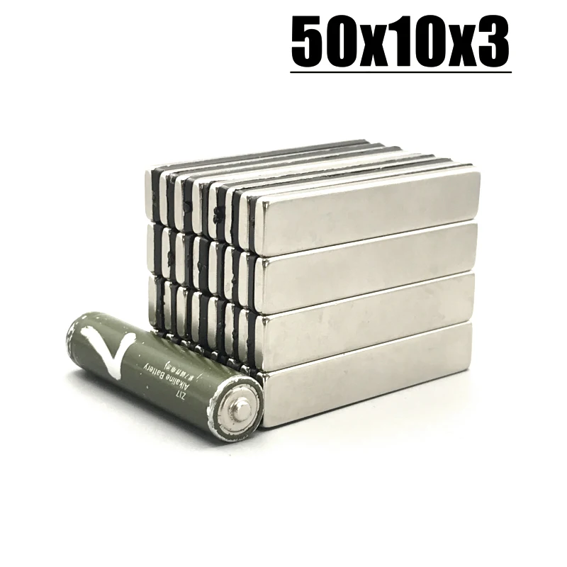 2/5/10/20Pcs Magnet 50x10x3mm N35 NdFeB MAGNET 50*10*3mm Neodymium Magnets 50 x 10 x 3MM Imanes 50*10*3 Hook Tool Accessory