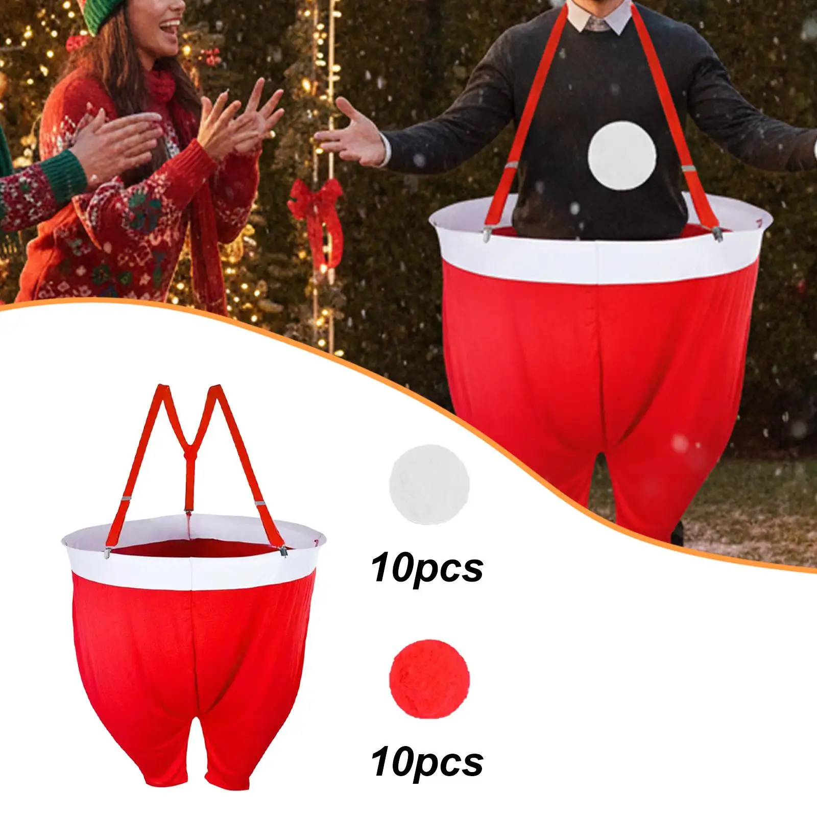 サンタパンツ クリスマス雪玉付き サンタ巨大パンツ 面白いクリスマスデコレーション