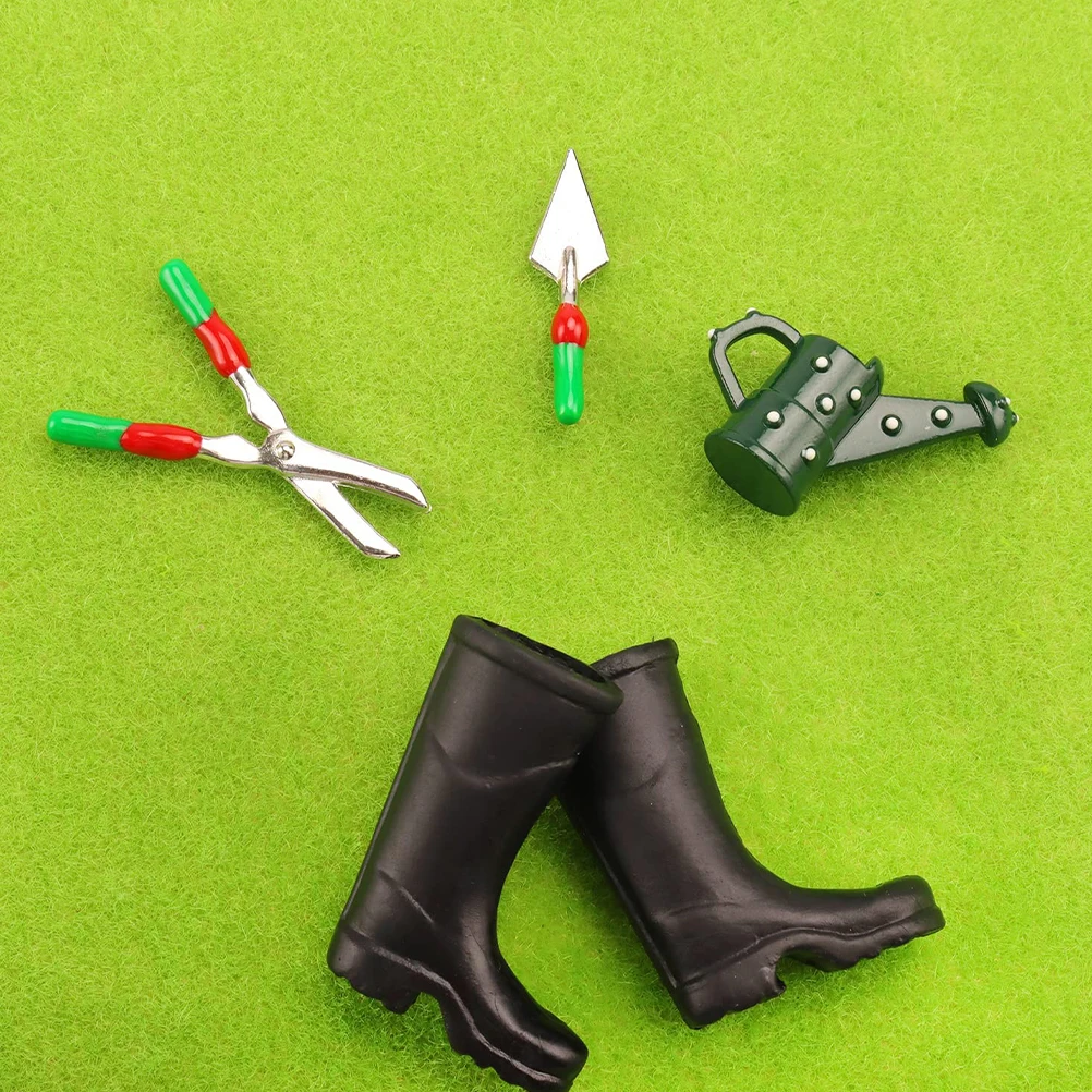 

6 Pairs Mini Rain Boots Shoes for Crafts House Baby Miniature Plastic Toy Decor