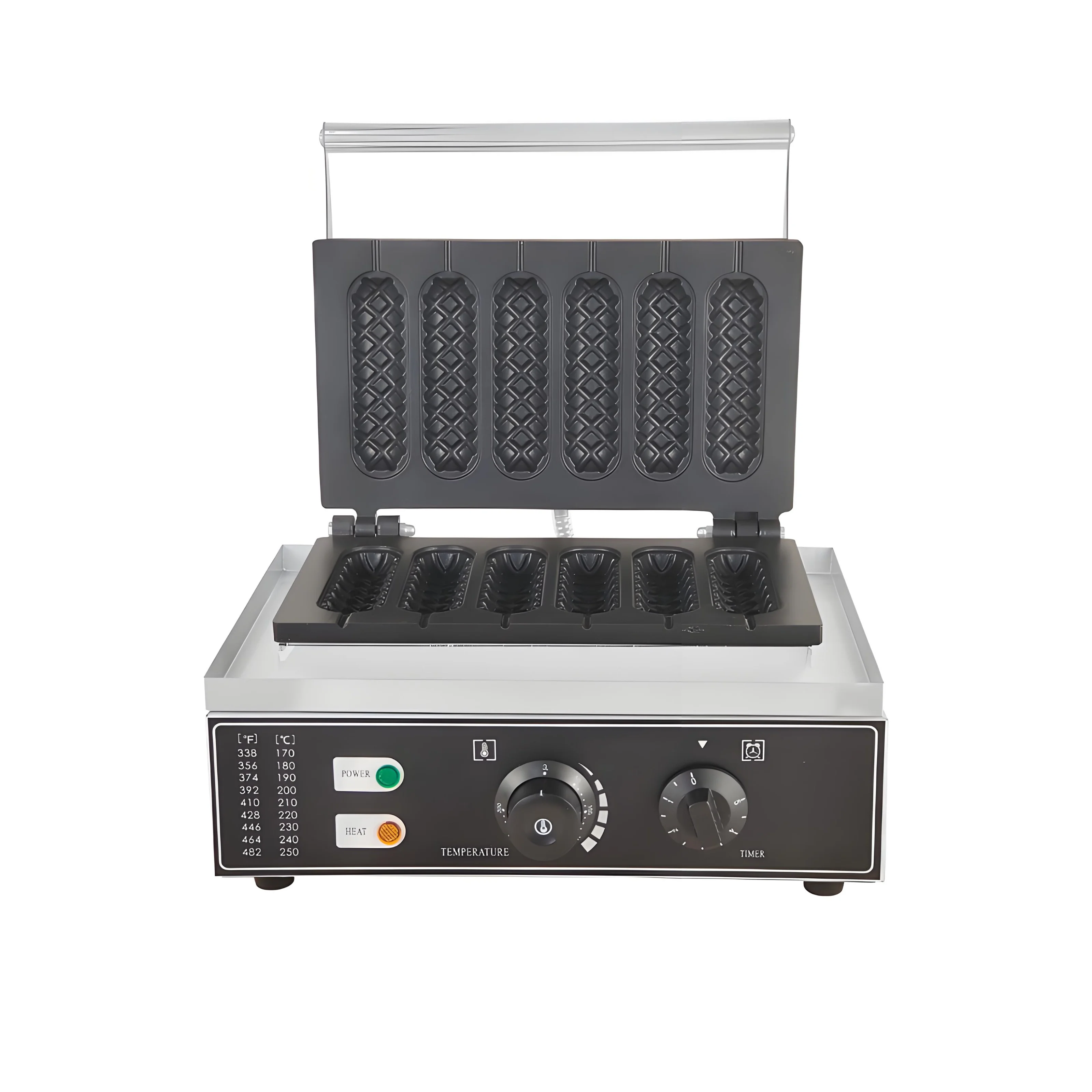 Food tools Commercial Stainless Steel 6 Roller Easy to Operate Waffle Maker with Timer for Corn Stick and Sausage Hot D