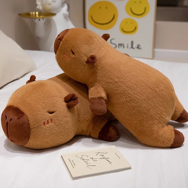 

60/80/100cm Big Size Long Cute Creative Capybara Plush Toys Soft Stuffed Animal Baby Sleeping Pillow Sofa Cushion for Kids Gifts