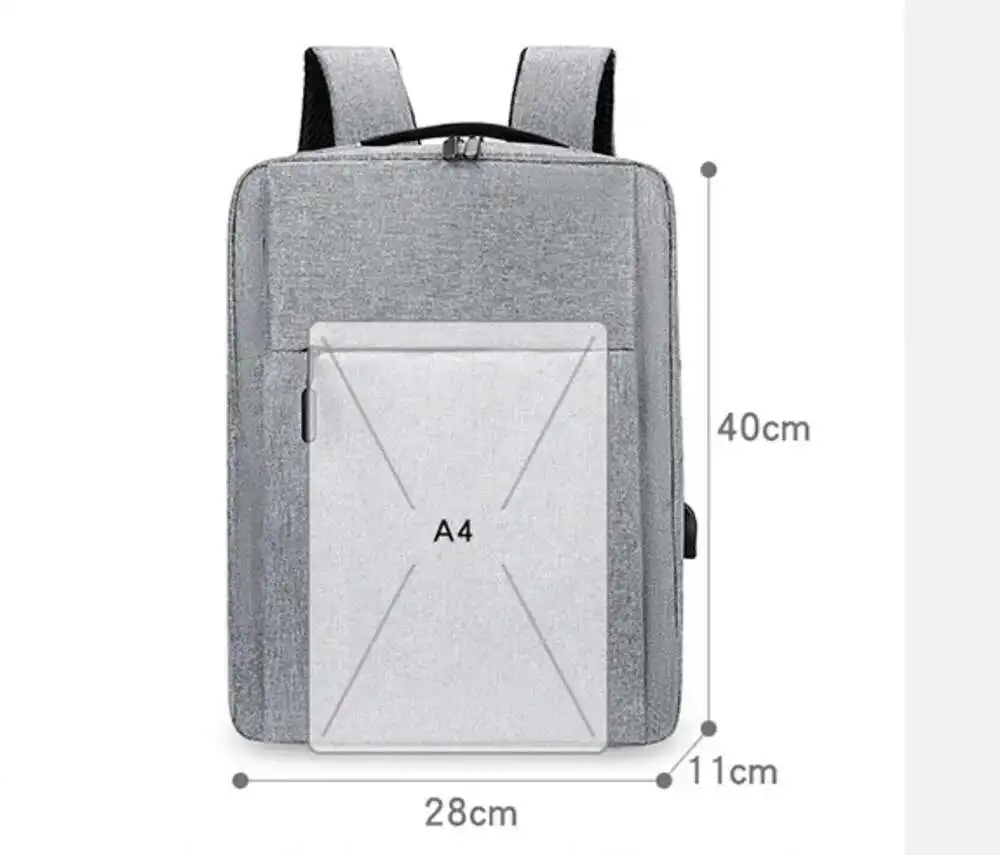 2025 Fashionable Simple Versatile Solid Student Backpack Women And Men Business Backpack USB Charging  Multi Layer Laptop Bag