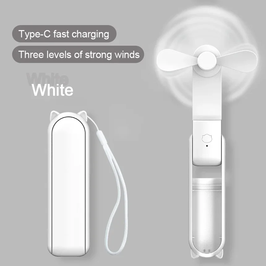 Foldable Small Fan Portable and high-power Hand Held Portable Mini Fan Rechargeable Hand USB Charge Fan