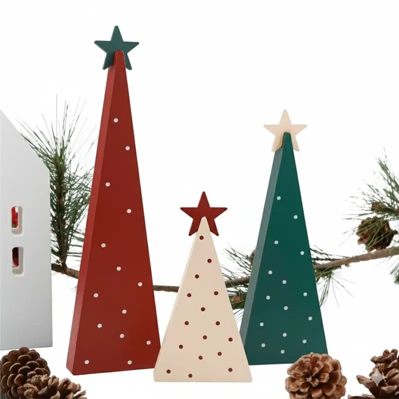 

Тренд 2025, три размера, рождественские украшения, деревянная вывеска на елку со звездой для домашней полки, камин