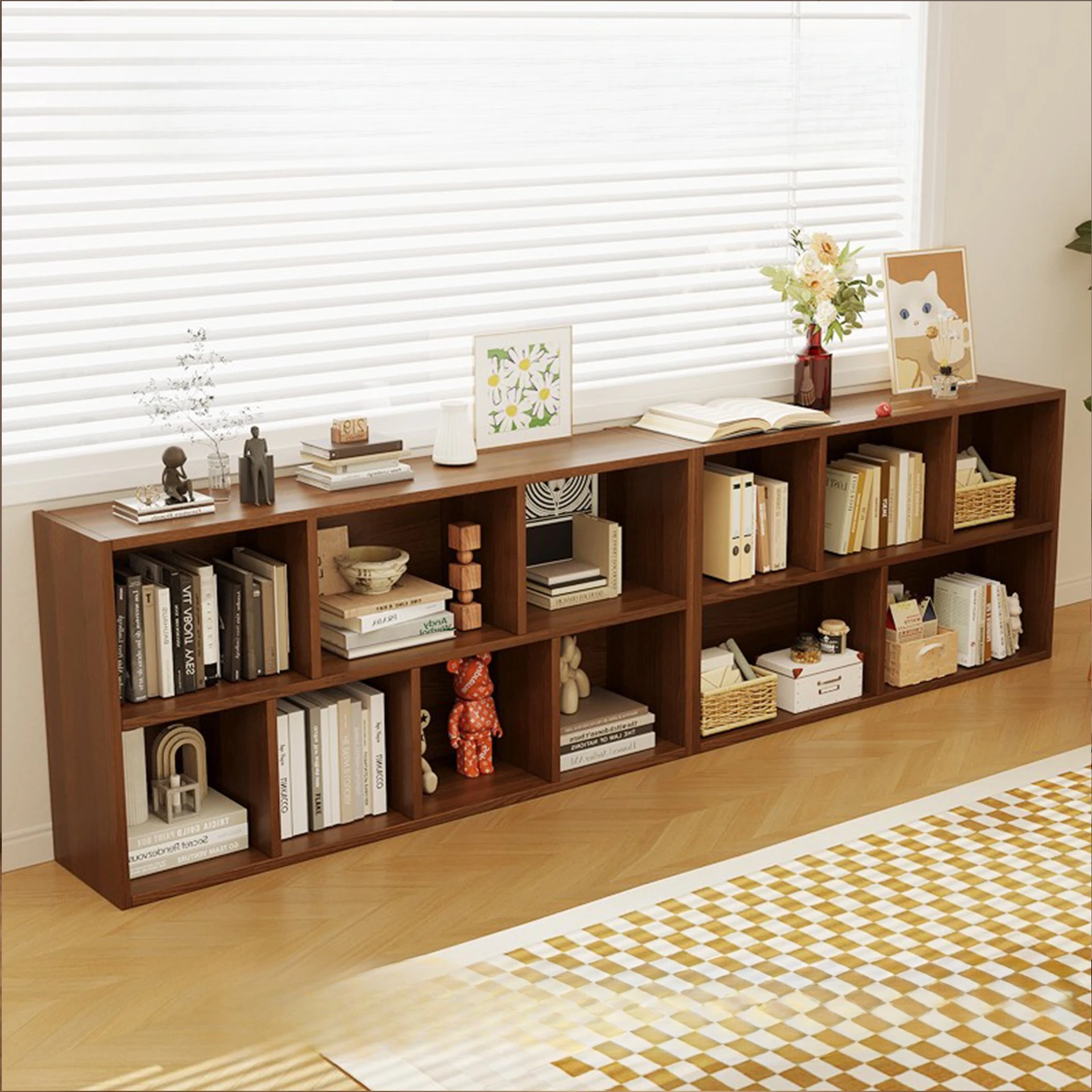 Lattice cabinets, bookshelves, floor-to-ceiling shelves, bookcases, storage cabinets, living room wall combination cabinets