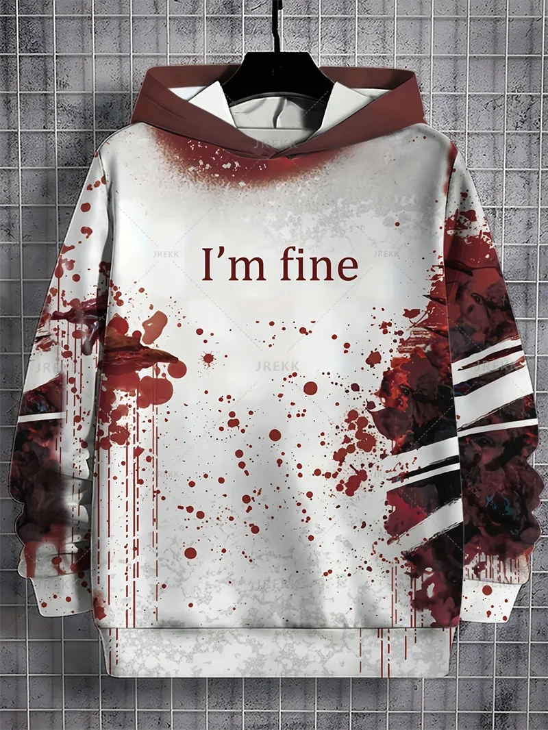 

Horror Bloody Hoodies Fpr Men And Women Clothes Halloween Party Funny Blood Dark Harajuku Pullovers Sweatshirts Mens Clothing