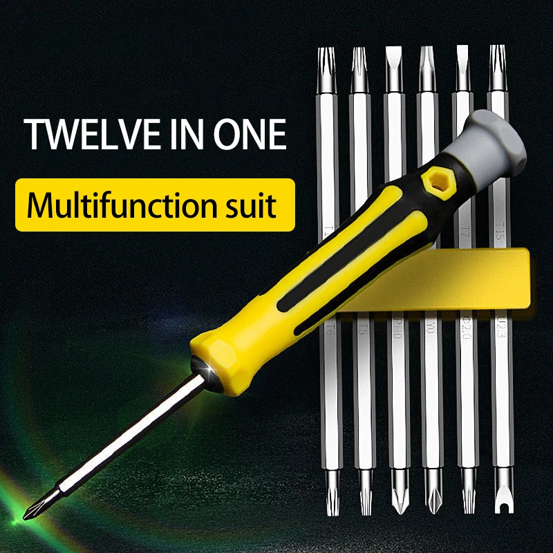 7 Pieces Set Tamper-Proof Magnetic Screwdriver Bit Hex Torx Screwdriver Driver Bits Tool Safety for Smart Home PC Phone Repair