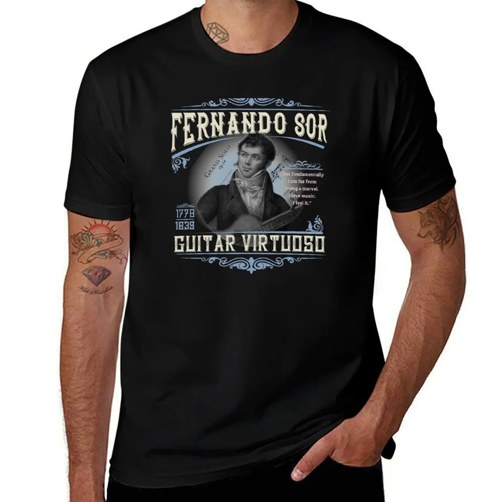 Fernando Sor-Virtuoso Guitarist/Composer T-Shirt mens graphic t shirts T-Shirt