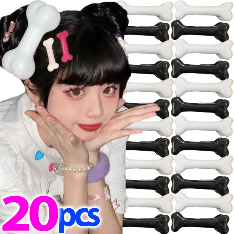 1/20pcs Y2K Dog Bone Hairpins for Women Halloween Punk Trendy Side Bang Duck Clip Funny Hairpin Lovely Barrettes Styling Tools