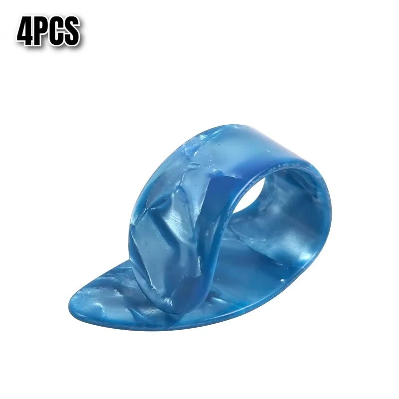 4 قطع من جيتار إصبع الإبهام الأيمن يختار المجموعة اليمنى من أظافر الأصابع وتصفيفة الألم ومنع إصبع السبابة #5