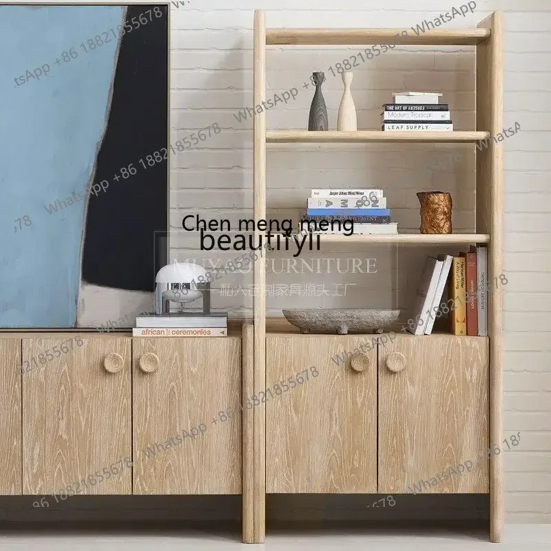DD  etro solid wood dining side cabinet, Nordic wabi sandy weathered and old decorative entrance cabinet, entrance foyer cabin