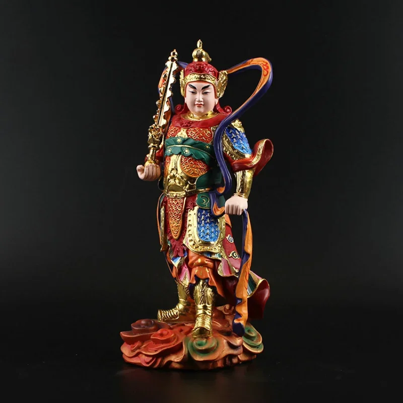 Weituo Galan Dharma Protector Weituo Bodhisattva Statue Resin Color Painting Guan Gong God of Wealth Auspicious Home Decor