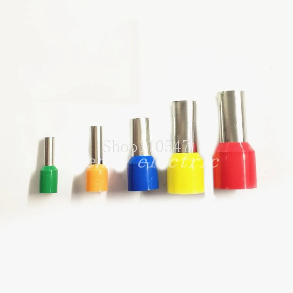 100P Colourful Copper Insulated Ferrules Cord End Crimp Terminal Double Wire Connector Pin Electrical Cable Connector E0306-7515