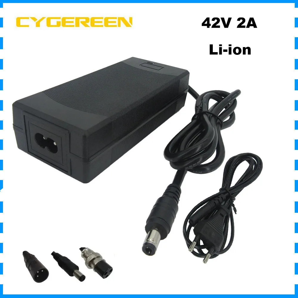 

36V Lithium Charger 42V 2A For 10S 36 V 10AH 12AH 15AH 18AH Li-ion 18650 Battery Pack Charger 36V2A DC XLRM GX16