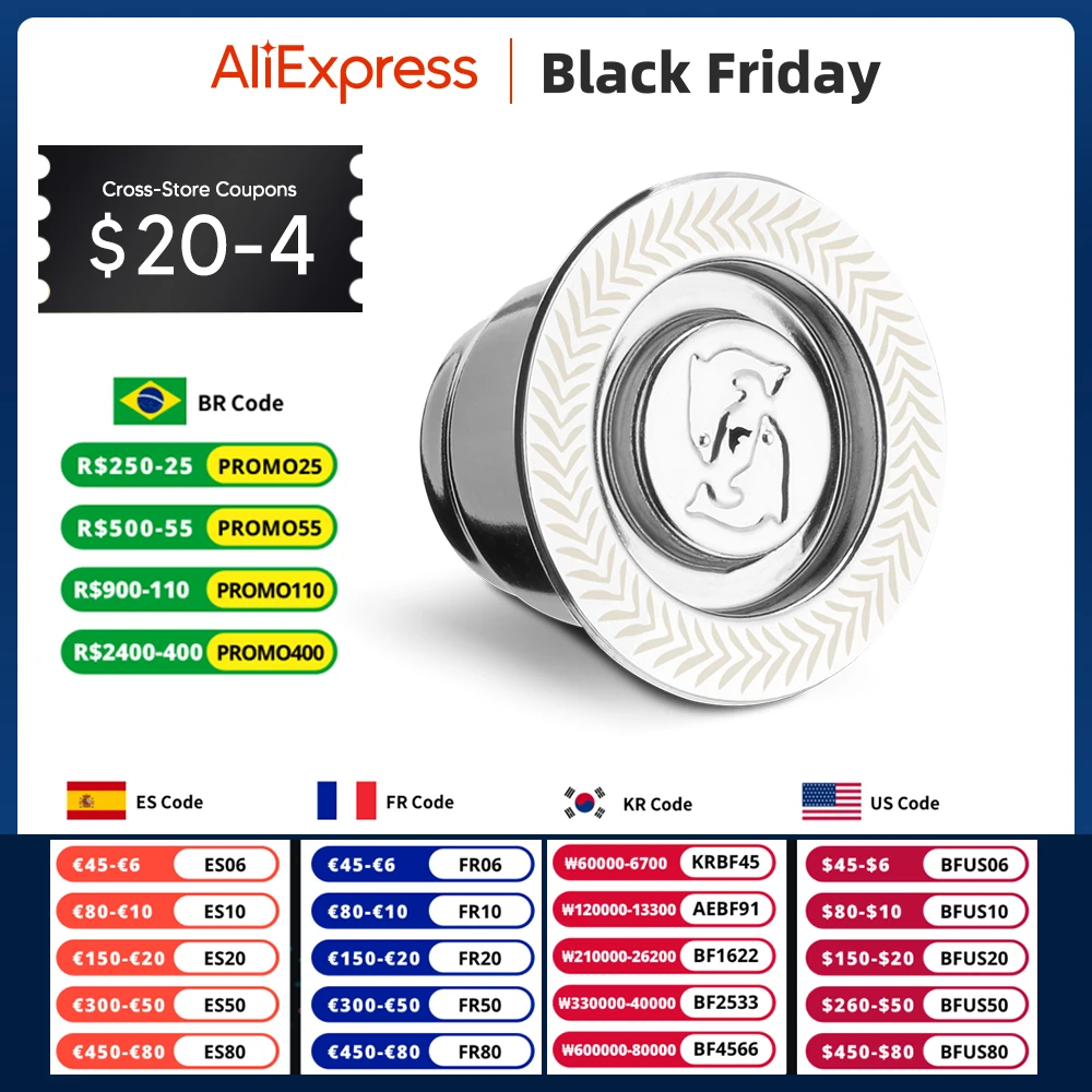 ICafilas Reusable Stainless Steel Nespresso Capsules