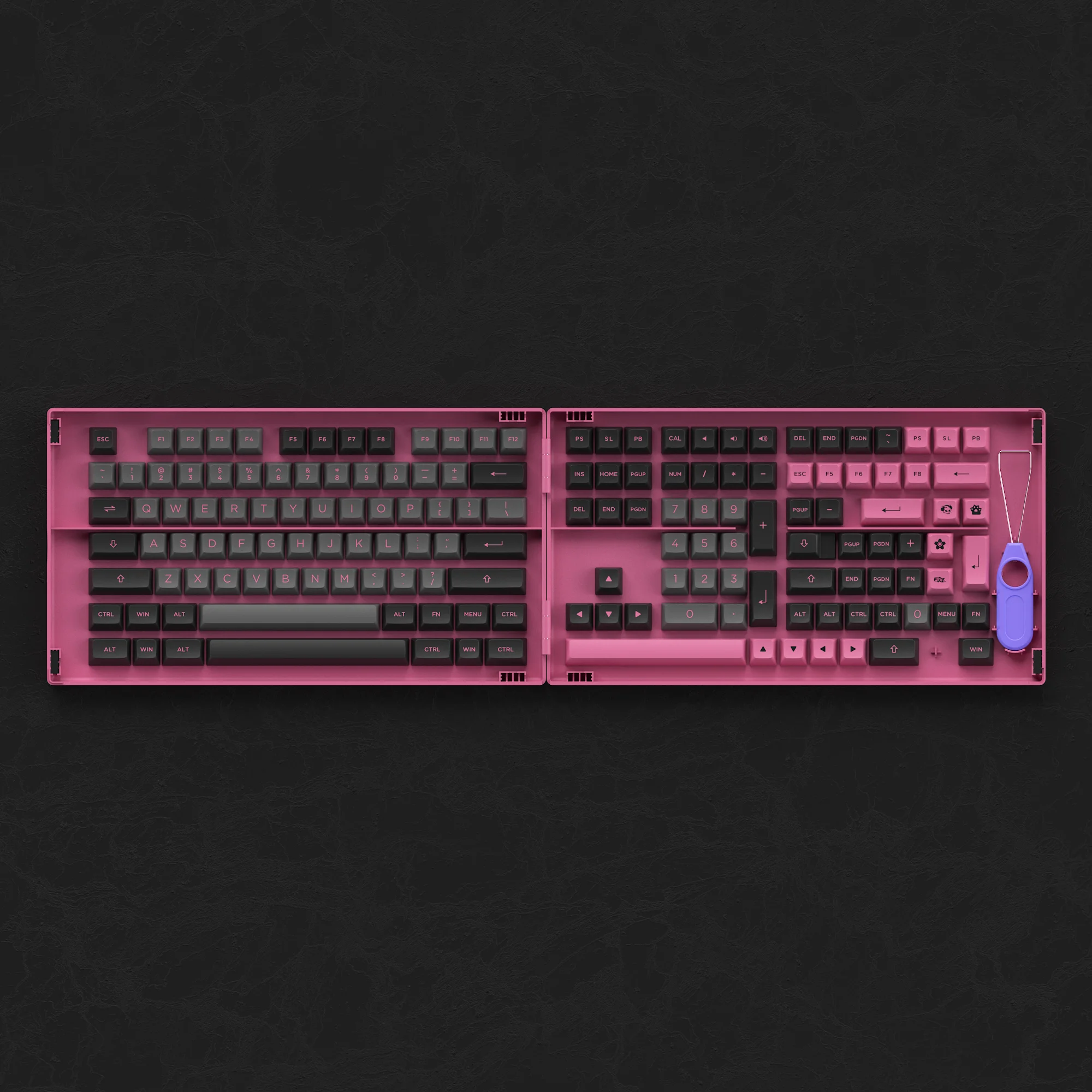 Akko Black & Rose Keycap ชุด197-Key ASA Profile Full Keycaps PBT Double-Shot สำหรับคีย์บอร์ดกับกล่อง