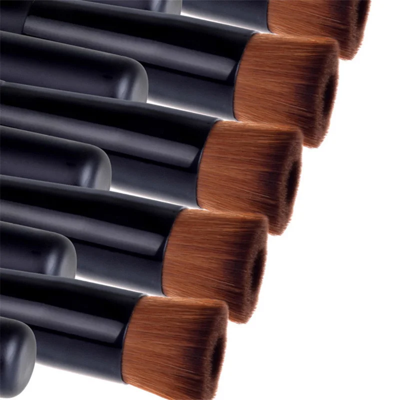 10pcs/Bages  Soft and delicate black handle concave pit liquid Foundation brush Multi-functional brush with customized