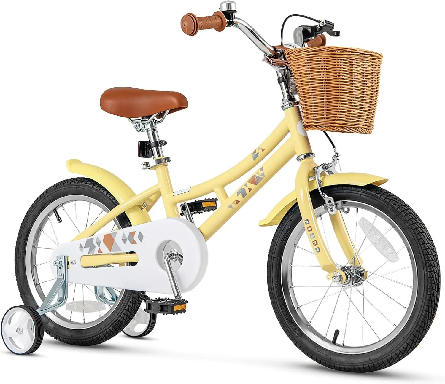 Rower dziecięcy, 12 14 16 18 cali, retro rowery dla maluchów z kołami pomocniczymi, hamulec ręczny i hamulec rowerowy, stalowa rama, w pełni zakryty łańcuch.