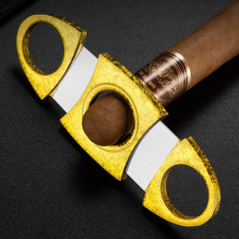 Gold Cigar Cutter Stainless Steel Portable Sharp Blade Cigar Scissors Travel Cigar Accessories
