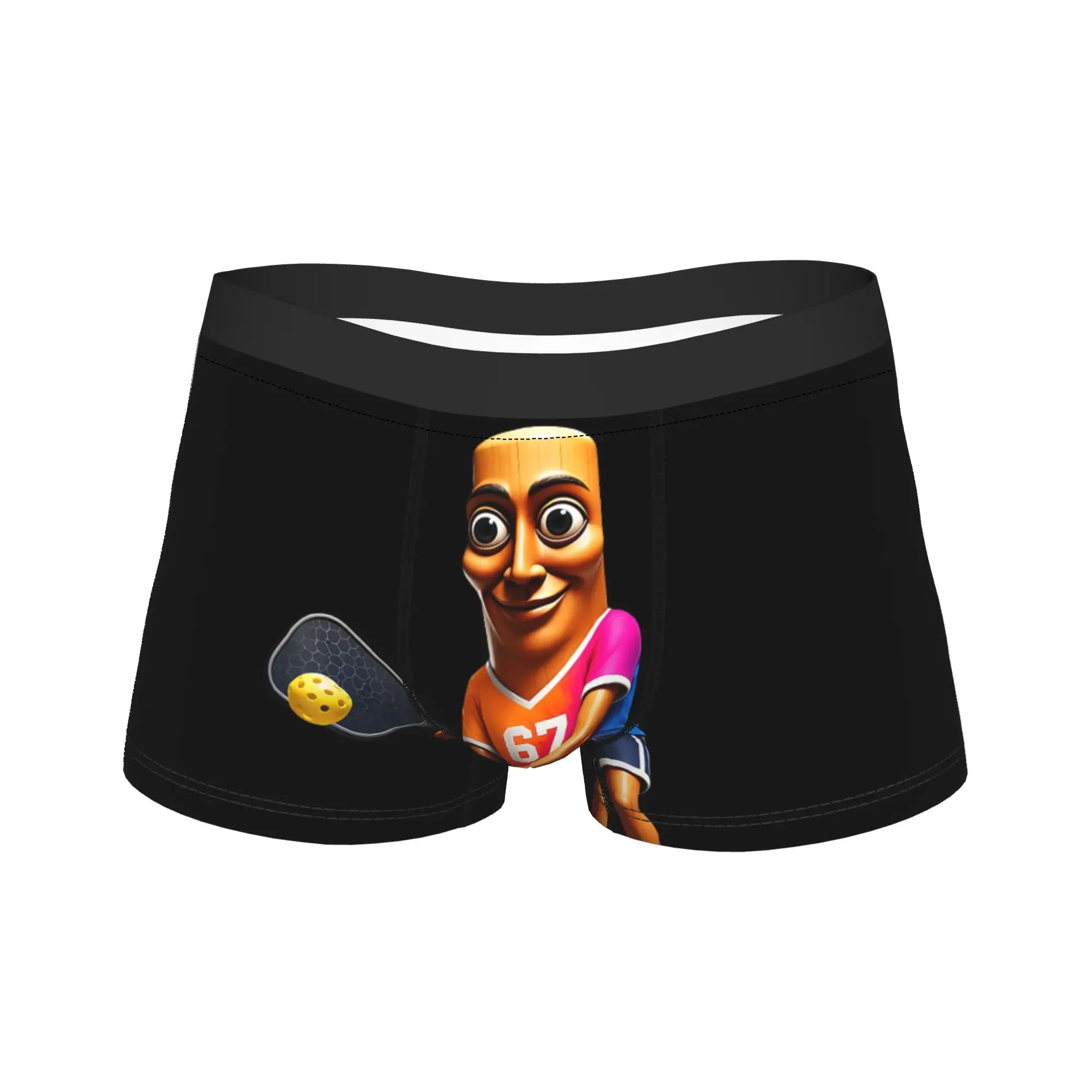 Tung Sahur Brainrot Pickleball Funny Meme Underwear  Breathable Underpants Customs Shorts Briefs For Men Pouch Plus Size Trunk