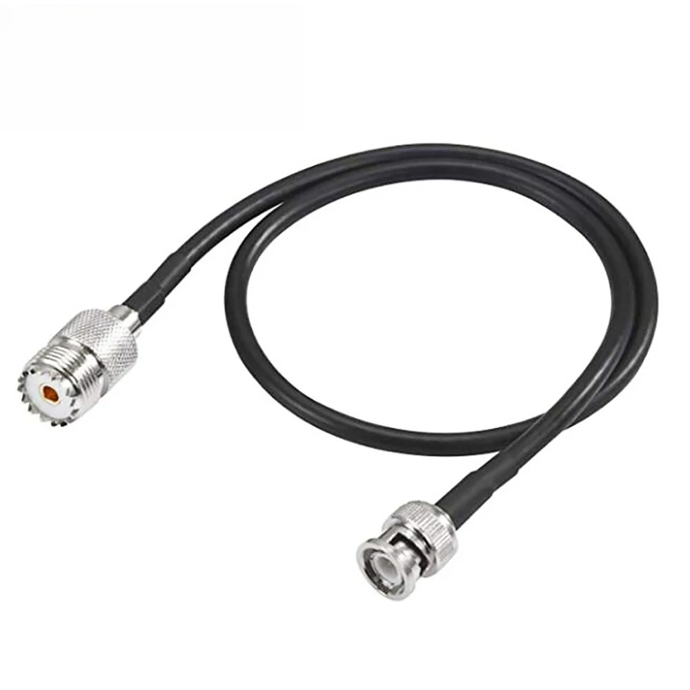 UHF female to BNC male coaxial RF cable SO239/Q9 RG58 all copper customized length, suitable for amateur radio  1m