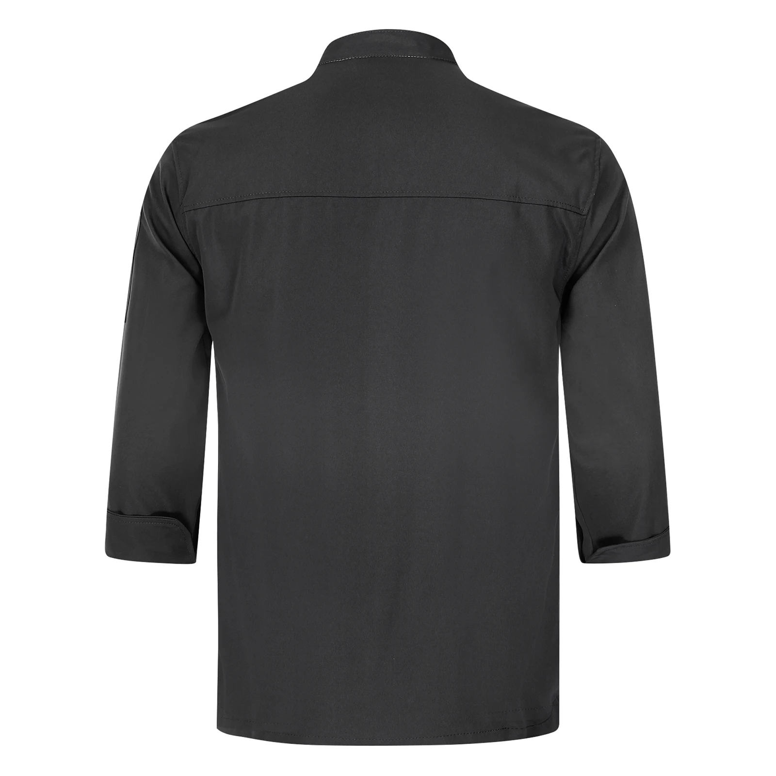 Herren Kochhemd Arbeits uniform Langarm Jacke Mantel Stand Kragen Knopf Cokking Tops Restaurant Hotel Küche Koch Oberbekleidung