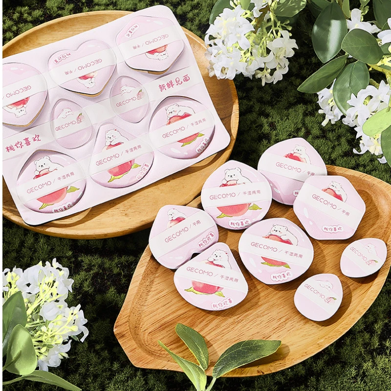 8 PCS Puszek do pudru Super miękka gąbka do makijażu na mokro i na sucho podwójnego zastosowania Przyjazna dla skóry