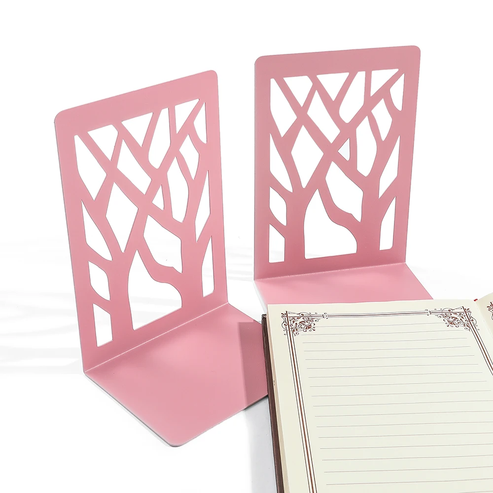 2 Pcs Treelike Desktop Bookends Office Desktop Book Organizer Home Bookends Iron Book Ends Holder Book rack Stand Shelf