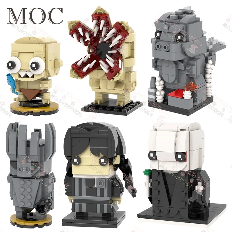 Movie Series Characters MOC Building Blocks DIY Horror Monster Demogorgon Dark Lord Wednesday Addams Models Bricks Assembly Toys