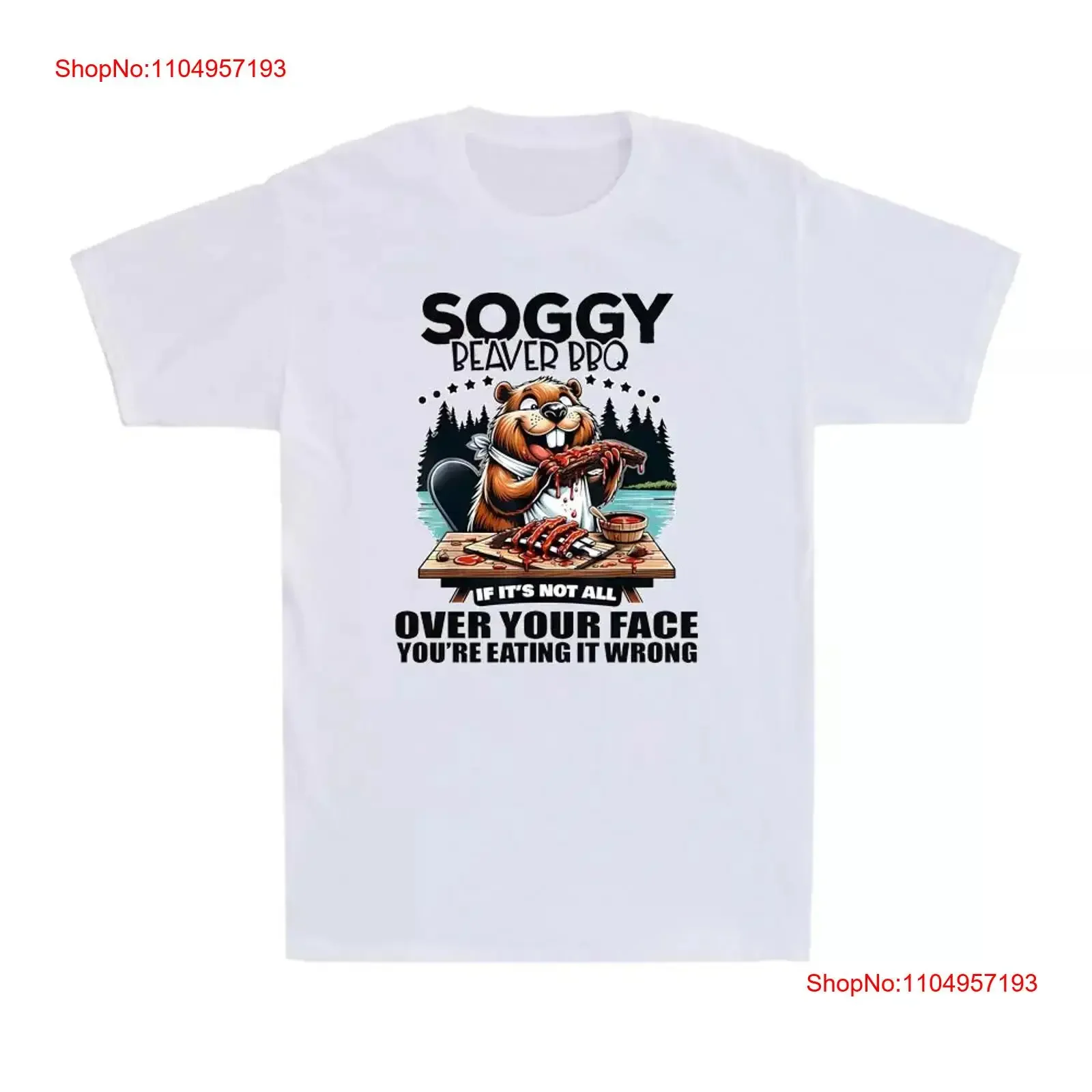 تي شيرت رجالي Soggy Beaver BBQ If It Not over Your Face إقتباس تي شيرت رجالي webp عتيق مغسول ممتد ملابس الشارع أنيقة للرجال #1