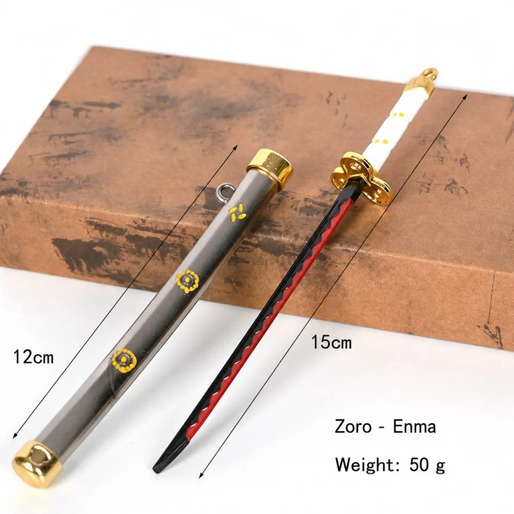 Anime Zoro Sword Keychains One Piece Style Katana Collection Box Set for Cosplay Display Bag Pendant Gift Supplies Toys view 2