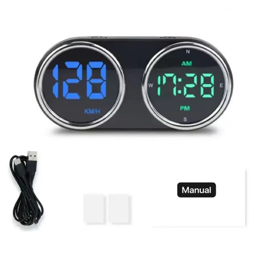 Velocímetro digital para carro, 7 cores, gps, relógio digital, plug & play, medidor de velocidade do veículo, compatibilidade versátil, universal