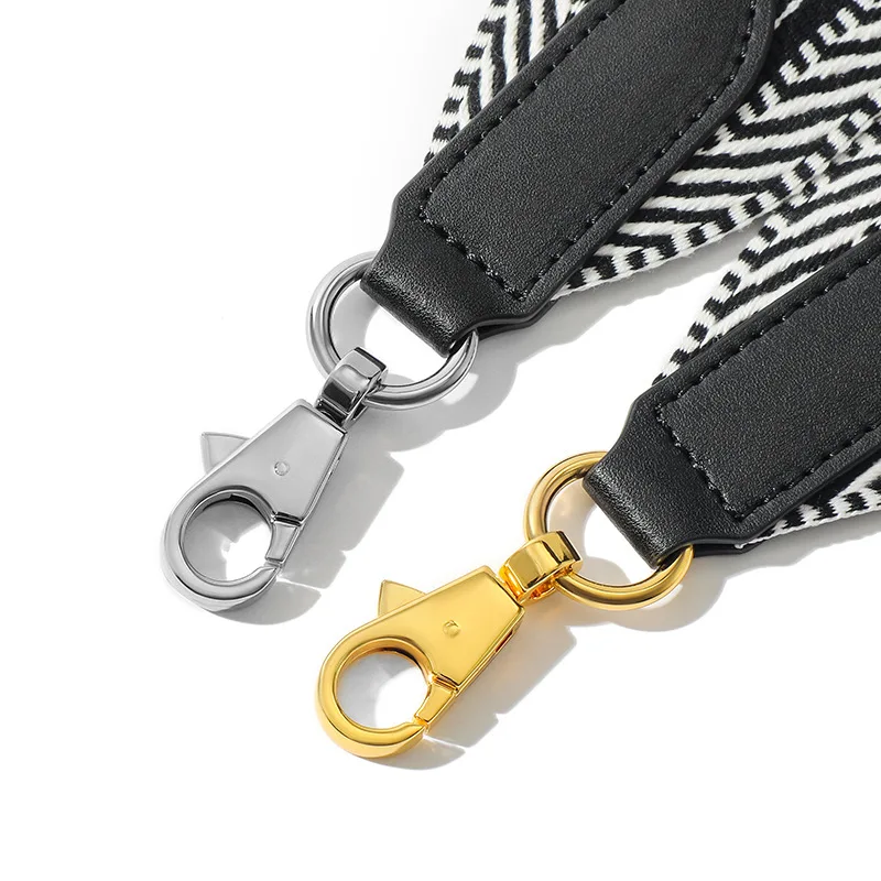 2024 Striped Diagonal Shoulder Metal Buckle Strap Canvas Bag Long Shoulder Strap Widening Bag Replace Shoulder Strap