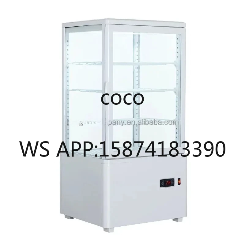 Commercial Upright Vertical Cake Chiller 4 Sides Clear Glass Display Refrigerator for Bakery Pastry Display