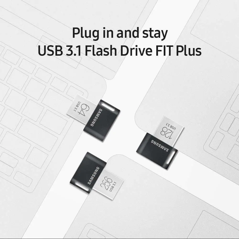 Imagem -03 - Samsung-usb 3.1 Metal Flash Drive Pendrive Mini Memory Stick Fit Plus Alta Velocidade Presente Office 256gb 128gb 512gb 64gb 400 Mbps