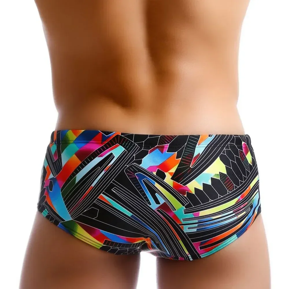 M-3XL Big Swimwear Men Swim Trunks Briefs Sexy Push Up Pad Swimsuit Man Swimming Suit Low Waist Male Beach Wear Bathing Shorts
