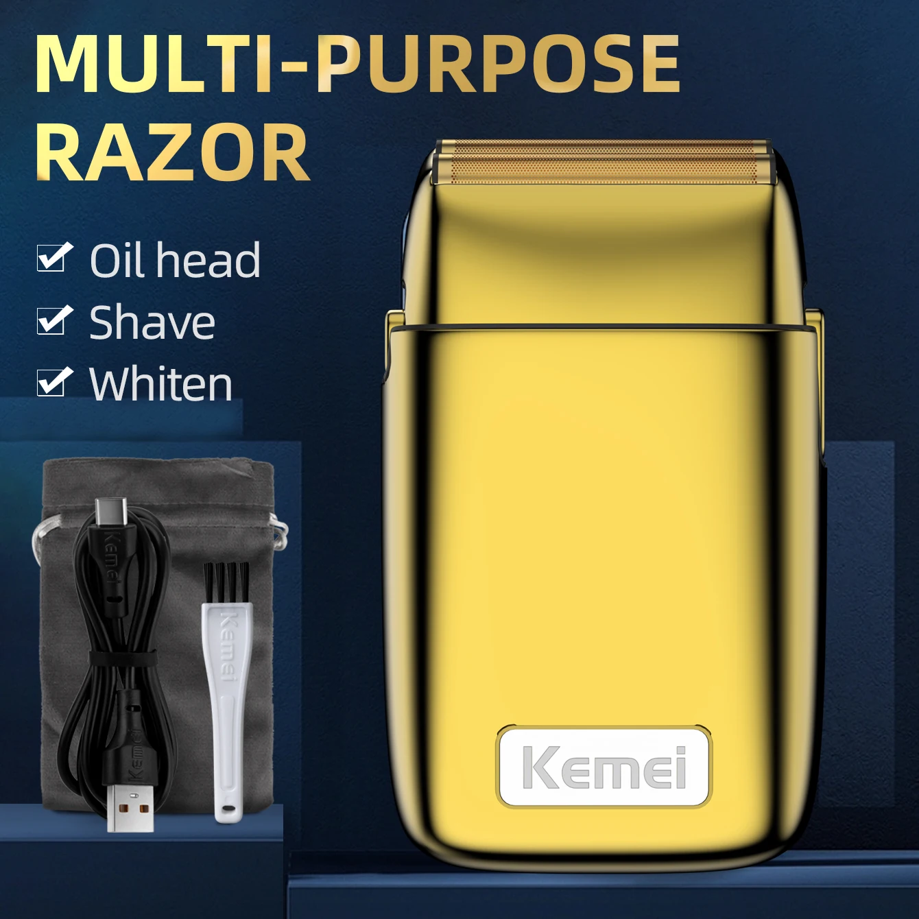 

Kemei Shaver Professional Razor Electric Shaver Reciprocating Shaving Machine Portable Beard Trimmer Rechargeable Shaver For Men