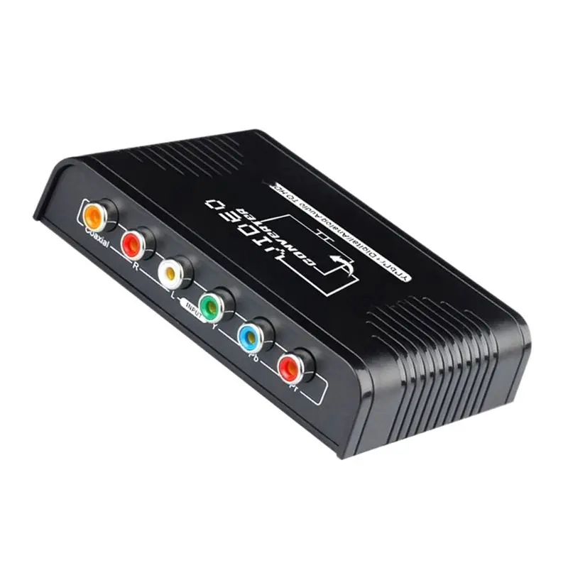 B27B For Wii-DVD TV Compatible Ypbpr To Converter Adapter With Audio Support 5-RCA Component To HD Cable Conversion