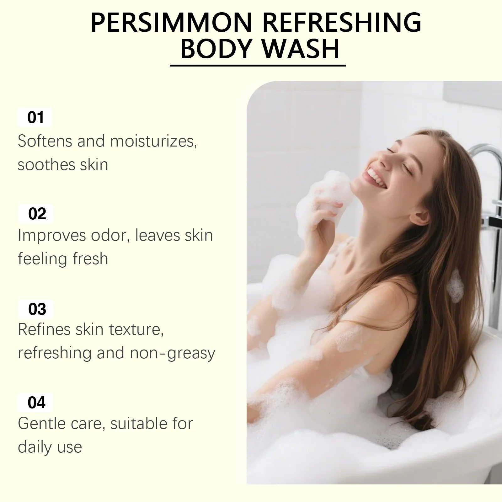 Persimmon Wash Bar for Body Odor Removal Exfoliating Whitening Fruit Handmade Shower Soapmoisturizing Smooth Shower Fresh Scent
