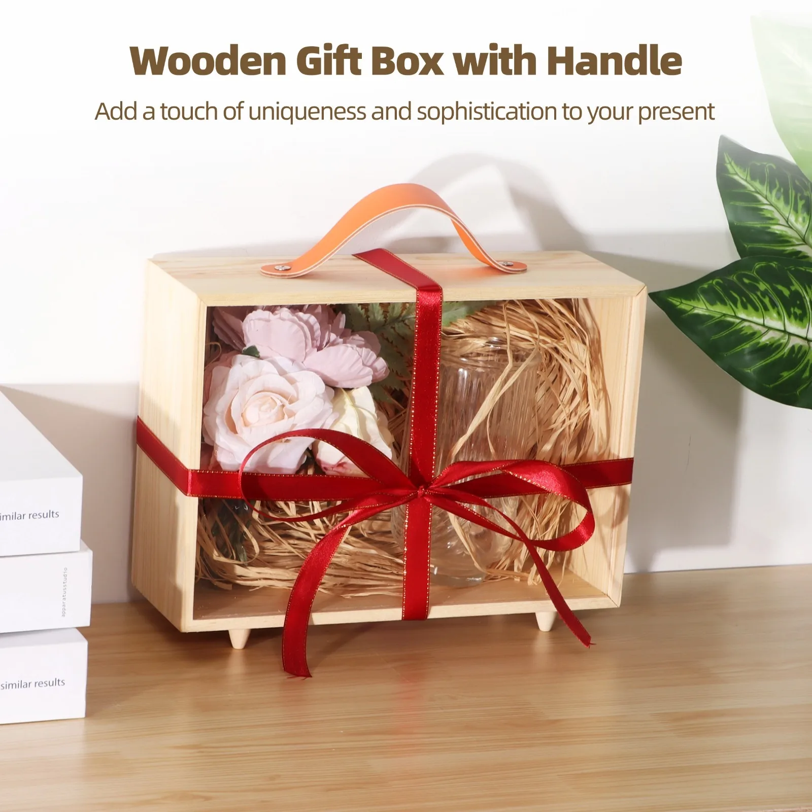 Wooden Display Case For Collectibles Display Box With Handle Clear Sliding Lid Large Storage Container Rustic Wooden Gift Box